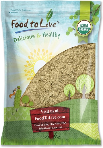 [BRSWGHDROQJR4AI7] Food to Live Organic Hemp Protein Powder, 8 Pounds – 50% Protein, Non-GMO, Kosher, Non-Irradiated, Pure, Vegan Superfood, Rich in Iron and Fiber
