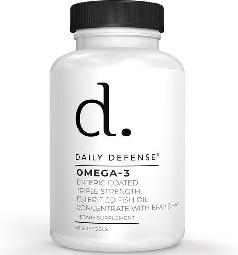 [BRSRAYAZOQBBSD3V] Omega 3 Fish Oil 1000mg Supplement - Omega 3 DHA EPA Supplement for Men & Women for Skin, Nails, Cognitive, & Heart Support - 60 Enteric Coated Fish Oil Softgels, Made in The USA