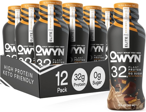 [BRSROCAYC55QA3L7] OWYN 당신이 직업 엘리트 Vegan 높은 단백질 Keto Shake, 32g 단백질, 12 Fl Oz (12의 포장) 및 직업적인 엘리트 Vegan 식물 기초를 두는 높은 단백질 Keto Shake, 견과 버터 컵 없음, 32g 단백질 (5월 Vary 포장)