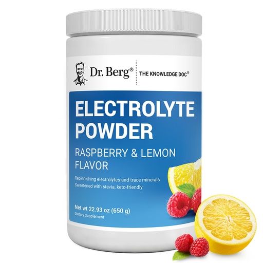 [BRSWYGQ3PJYGAF3H] Dr. Berg Zero Sugar Hydration Keto Electrolyte Powder - Enhanced w/ 1000 mg of Potassium & Real Pink Himalayan Salt (NOT Table Salt) - Raspberry & Lemon Flavor Hydration Drink Supplement, 100 Servings