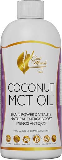 [BRSROZAZCEMQIALA] Cocó March N.M.D MCT Oil - Intermittent Fasting Support, Metabolism, Brain Power Boost, Natural Energy from Coconut, Free from Gluten, Dairy, Soy, Vegan & Keto-Friendly, 32 Fl Oz