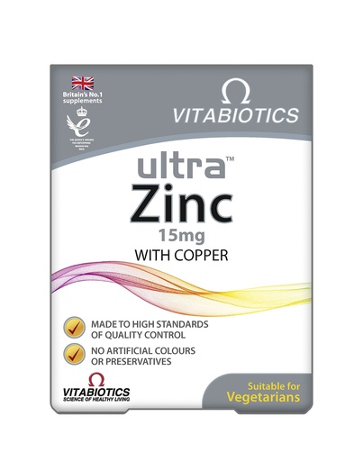 [BRSWICTZOAIGM2L6] Vitabiotics ultra zinc 15mg with Copper 60 Tablets by Ultra