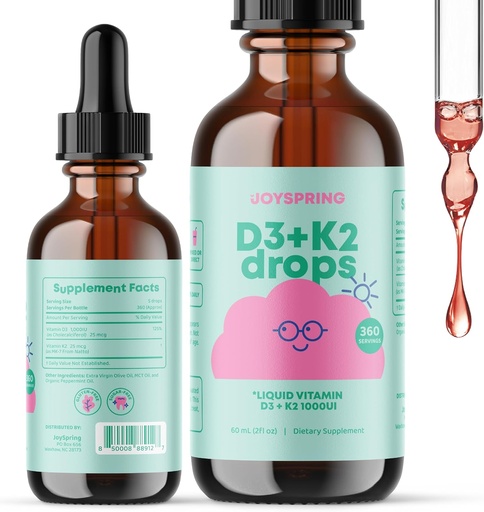 [BRSRM2YPAB6GMEY2] JoySpring Vitamin D Drops for Toddlers to Support Growth, Bone, and Immune Health, Kids Zinc Supplements - Elderberry with Zinc Liquid and Daily Complex B Vitamins with Vitamin B2, B6, B12, and B5