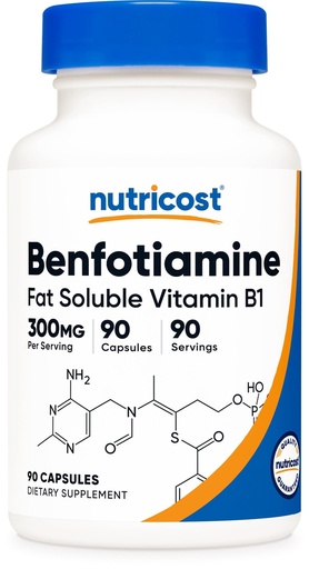 [BRSW2FI6OQCRY3I7] Nutricost Benfotiamine 300mg, 90 Capsules - Gluten Free, Non-GMO, and Vegetarian Friendly Fat Soluble Vitamin B1