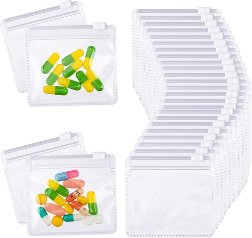 [BRSW2FD4CMJRSCD2] Nuanchu 12 pezzi Pill Pouches Set sacchetti pellami con cerniera riutilizzabile Baggies Clear Plastic Self Sealing Travel Medicine Organizer Storage with Slide Lock for Medicine and Small Items