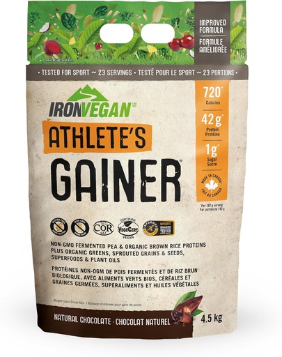 [BRSWG2Q5O4MROH3U] Iron Vegan Athlete's Gainer - Natural Chocolate 4.5 kg