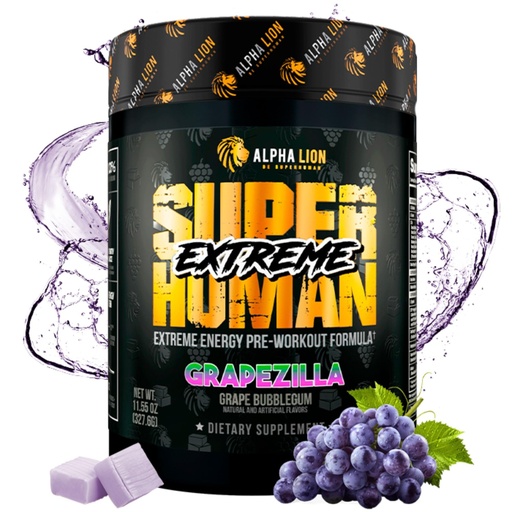 [BRSRMYIQOQJQMCTX] ALPHA LION Superhuman Extreme High Stim Pre Workout Powder, Beta Alanine, L-Taurine & 356mg Tri-Source Caffeine for Sustained Energy, Nitric Oxide & Citrulline for Pump (21 Servings, Grape Flavor)