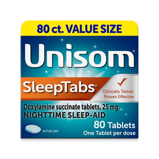 [BRSWKZDROAAREHTU] Unisom SleepTabs, Nighttime Sleep-aid, Doxylamine Succinate, 80 Tablets