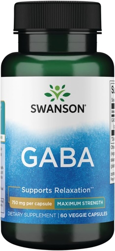 [BRSWIZQ5CACRMALU] Swanson Amino Acid Maximum Strength GABA 750 Milligrams 60 Veg Capsules