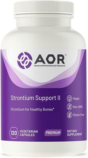 [BRSWKEA6AIBQ42TI] AOR, Strontium Support II, Мінеральна підтримка Bone Health, Vegan, Non-GMO (120 капсули)
