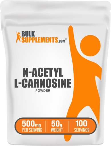 [BRSWKGD7AR5BKG3I] BulkSuplements.com N-Acetyl L- Carnosine Powder - Carnosine Suplement, N- Acetyl Carnosine 500mg - Gluten Free, 500mg per Serving, 50g (1.8 oz) (Paket 1)