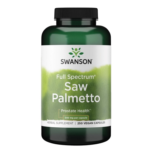 [BRSWIYT7PMOBM3L4] Swanson Saw Palmetto Full Spectrum Herbal Supplement for Men Seeking Prostate, Hair, and Urinary Health Support - 540 mg (250 Vegan Capsules)