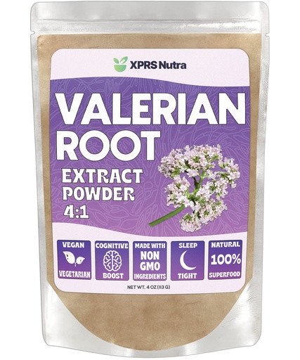[BRSW22QZCQIGMFI4] XPRS Nutra Valerian Root Extract Powder 4:1 - Premium Valerian Root Powder for Cognition - Vegan Friendly Herbal Sleep Assist (4 Ounce)