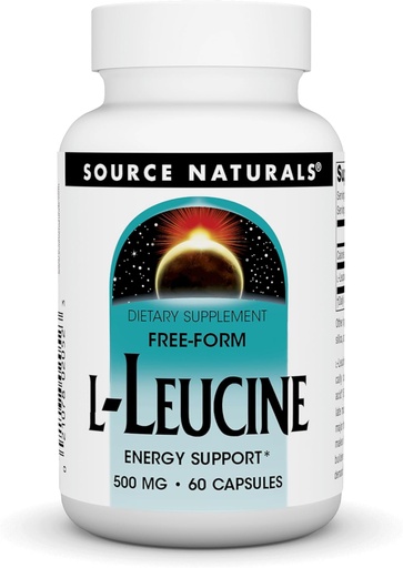 [BRSWIY34BMPGOAIZ] Source Naturals L-Leucine A Free Form Essential Amino Acid Supplement for Energy Support - 60 Capsules