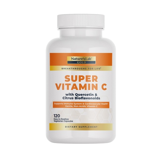 [BRSWYYA6BUGWACAY] Nature’s Lab Gold Super Vitamin C 1000mg – Immune System Support – Contains Bioflavonoids Complex & Quercetin – Non-Acidic, Non-GMO, Gluten Free, Vegan – 120 Capsules (2 Month Supply)