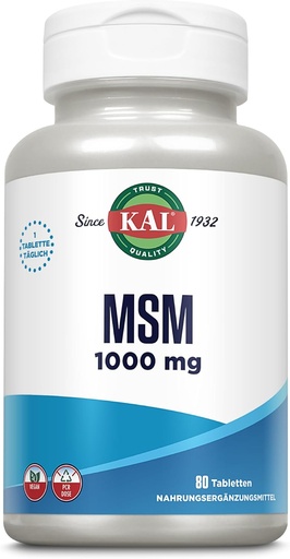 [BRSWIYT3OMAQGA3C] KAL 1000 Mg Msm Tablets, 80 Count