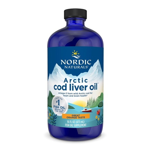 [BRSWIYA6C4FBS2TG] Nordic Naturals Arctic Cod Liver Oil, Orange - 16 oz - 1060 mg Total Omega-3s with EPA & DHA - Heart & Brain Health, Healthy Immunity, Overall Wellness - Non-GMO - 96 Servings