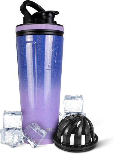 [BRSWYBAPOAMQKFL5] Ice Shaker 26 Oz Stainless Steel Shaker Bottle, Lilac Dreaming - Insulated Gym Water Bottle with Patented Agitator, Reusable for Workouts, Smoothies, Sports