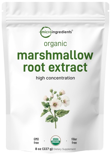 [BRSWGZQ6B4DWODTD] Micro Ingredients Organic Marshmallow Root Powder, 8 Ounce, Filler Free and Traditionally Used, Supports Digestive Gastrointestinal Health, Non-Irradiated and No GMOs, Vegan Friendly
