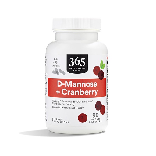 [BRSWGZQBPN4BQD3F] 365 by Whole Foods Market, D-Mannose With Cranberry, 90 Count
