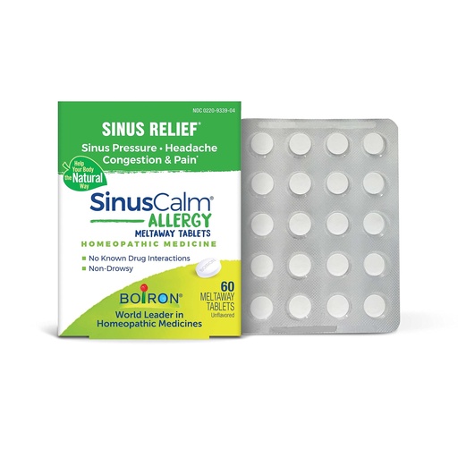 [BRSRMAACDIDRY3A6] Boiron SinusCalm Allergy Tablets for Relief from Sinus Pressure, Sinus Headache, or Sinus Congestion and Pain - 60 Count