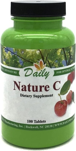 [BRSWG2YYAAGQ2DQ2] Naturaleza de fabricación diaria C (Vitamin C de Acerola Cherry) 100 Tabletas por botella