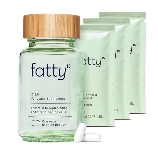 [BRSRAHALB54BA23H] Fatty15 C15:0 Pentadecanoic Acid Supplement The Longevity Nutrient - 90 Vegan Capsules - 3X Cellular Benefits of Fish Oil EPA Omega 3 Supplements - Liver Support & Mitochondrial Health