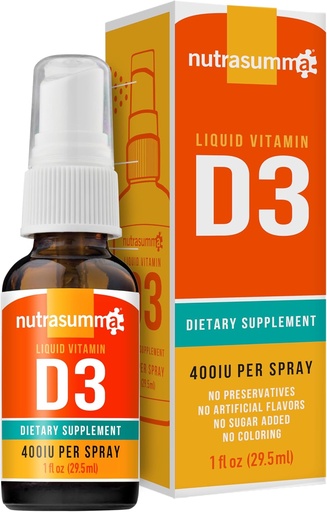 [BRSWI2Y2C4HWE2A7] Nutrasumma Vitamina D3 1000 UI Spray -1oz- Naturalmente Alta Absorción Tarifa Apoyo Boosts Bono Sistema Inmunitario Suplemento de vitamina
