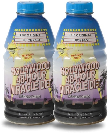 [BRSWIYYOOQMBSCA7] Holywood Diet - 48-Hour Miracle Fruit Juice Cleanse Diet 2-Pack, Detox Cleanse for Weight Loss ' Rejuvenation, Foodاستبدالment, Fast Acting Diet, Weight Loss Drink, 32 Fl. Oz.