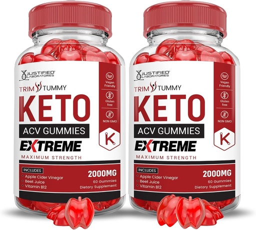 [BRSRAY3QA4HWKA3X] Уніфіковані лабораторії (2 Pack Trim Tummy Keto ACV Gummies Extreme 2000MG Trim Tummy Keto Gummies Apple Cider Vinegar Сформульований з гранатометним соком порошок B12 Vegan Non GMO 120 Gummys