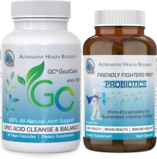 [BRSWYAT6CQDR6ADU] GC® GoutCare and Friendly Fighters® Probiotic : trousse de nettoyage de l'acide urique avec des probiotiques microencapsulés