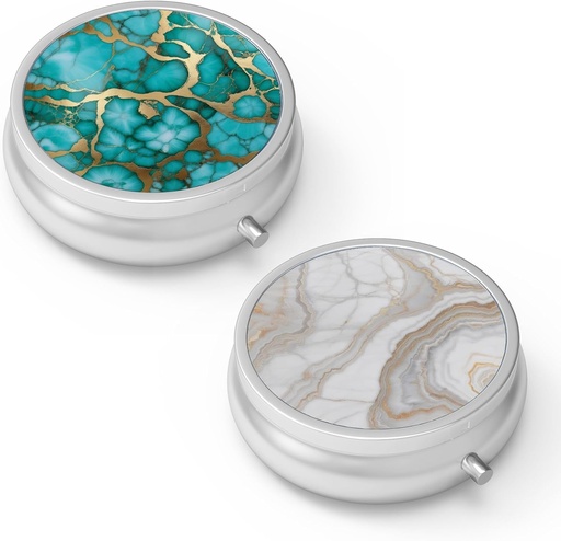 [BRSW2FA2CR5QE2YY] Pill Box 3 iecirknis mazpiltuve, Portable kabate vai Purse Pill organizētājs Pill konteineru turētājs turēt vitamīnus, zāles, zivju eļļa un papildinājumi(2PCS)