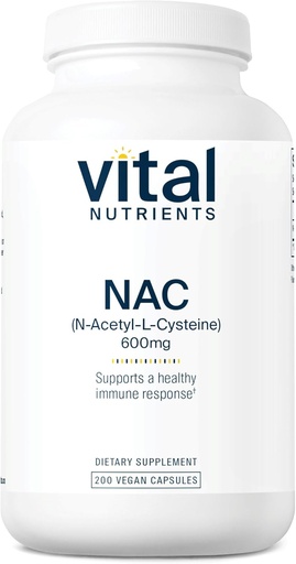 [BRSRMHADCIJRE3Y7] Nutriants สําคัญ NAC 600mg | N-Acetil Cysteine | เวก้า NAC Supplement | Antooxidant for Sinus, Ver, Immmune, และ Respiration Health * | Glutene, Dairy, Soy Free | 200 Capsutions