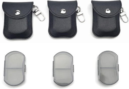 [BRSRMCA6BENA4DLD] VOFOON 3 Pack Small Pill Organizer, Travel Pill Box for Purse, Keychain Pill Holder, Pocket Pill Container, 2 Times a Day Daily Portable Medicine Vitamin Case, Fish Oil Box, Supplement Box