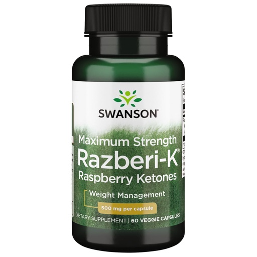 [BRSWIEAOOUBGAD3O] Swanson Maximum Strength Razberi-K 500 Milligrams 60 Veg Capsules