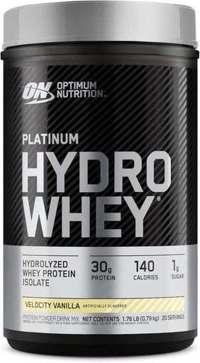 [BRSWIZQLCF7WYDQ7] Optimum Nutrition Platinum Hydrovalle Protein Powder, 100% Hydrolyzed Whey Protein Isolate Powder, Flavor: Hastighed Vanilla, 20 Servering, 1.76 Pounds (Packaging May Vary)