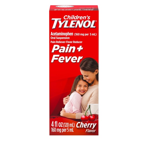 [BRSWIZ34OB6WYHLA] Children's Tylenol Liquid Oral Suspension Medicine, Acetaminophen Pain Reliever & Fever Reducer, Aspirin-, Ibuprofen- & Alcohol-Free, Cherry, 4 Fl. Oz