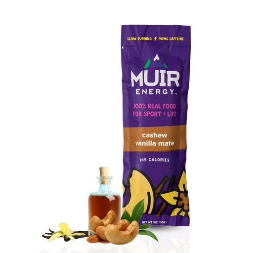 [BRSRAAQYOYBBSG33] MUIR Cashew Vanilla Mate Real Food Energy Gel - 10 Count | Organic Vegan Paleo Non-GMO Gluten-Free Slow Burning Endurance Gel | Clean Energy for Runners Cyclists & Athletes | No Artificial Flavors