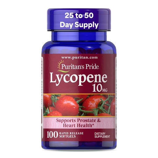 [BRSWIZQ3OV5AIEY3] Puritan's Pride Premium Lycopene 10mg, Dietary Supplement for Prostate, Antioxidant, Heart Health, and Overall Health Support, 100 Rapid Release Softgels