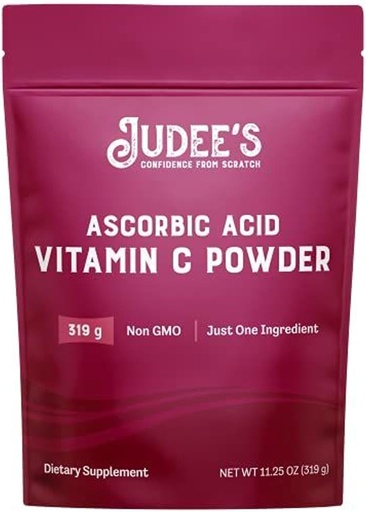 [BRSWGAL4AANQICDD] Judee's Gluten Free Vitamin C Powder - 11.25 Oz Pouch - Non-GMO, Gluten-Free & Nut-Free Powdered Ascorbic Acid for Immune Support, Canning & Hair Powder