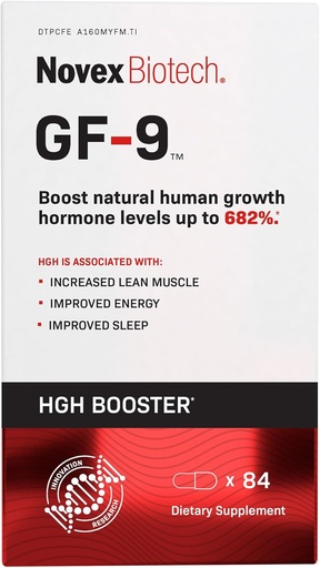 [BRSW22YPAUCAGHTO] Novex Biotech GF-9 – HGH Boosting Supplement for Men – Workout Complex for Men – Support Energy, Endurance, Sleep, 84 Ct (21-Day Supply)