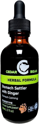 [BRSWGFQPCECAK2Y7] Cedar Bear Stomach Settler with Ginger a Liquid Herbal Supplement That Helps Calm a Mild Upset Stomach 2 Fl Oz