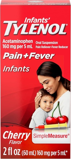 [BRSWKFYEDF6BOET4] Infants' Tylenol Acetaminophen Liquid Medicine, Cherry, 2 fl. oz