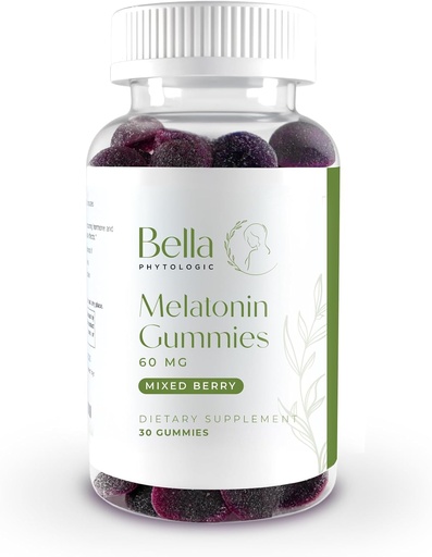 [BRSRMZT7DIFBODI6] Bella Korkea annostus Melatoniini Gummies ... 60 mg per tarjoilu ...