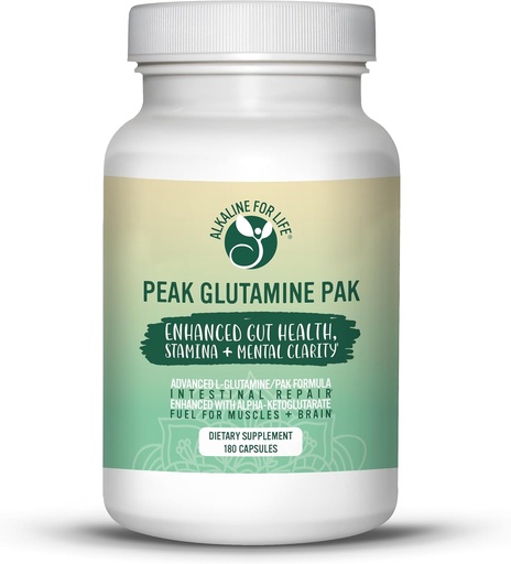 [BRSROHYNBV5AM2T4] Peak Glutamine PAK 180 cápsulas L Glutamina con alfa-ketoglutamina piridoxal para reciclar eficientemente L-glutamina para beneficio óptimo de la salud de Gut