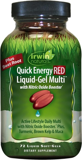 [BRSRMAALCB5AKGYY] Irwin Naturals RED Liquid-Gel Multi - 72 Liquid Softgels - con Nitric Oxide Booster & Super Foods