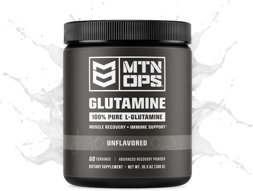 [BRSROFT3CIIRQCIV] MTN OPS L-Glutamine Powder 60 Servings / 300g of 100% Pure L-Glutamine for Muscle Recovery, Unflavored + 5g per Serving