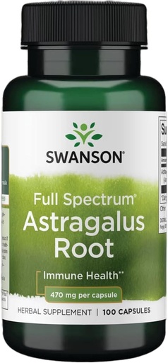 [BRSWIZQ4B4DWMEA7] Swanson Astragalus Root - Herbal Supplement Promoting Immune System Support - Natural Formula Supporting Heart & Liver Health - (100 Capsules, 470mg Each)