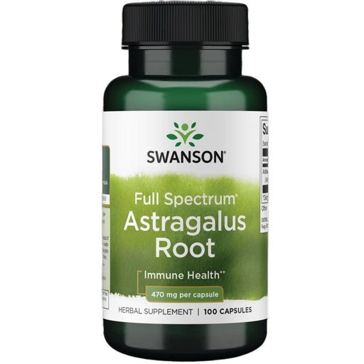[BRSWIZQ4B4DWMEA7] Swanson Astragalus Root, Immune Support, 470 mg, 100 Capsules | Herbal Supplement Promoting Immune System Support, Supports Heart and Liver Health, Traditional Chinese Herb