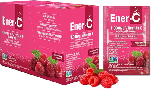 [BRSWIFAMAVYWGFI5] Ener- C Aviečių Multivitaminas Drink sumaišoma milteliai Vitaminas C 1000mg & Elektrolytes su nekilnojamojo vaisių sultys Natūrali energija & Imuninė parama moterims & Vyrai - Ne GMO Vegan & Gluten nemokamai - 30 Skaičiavimas